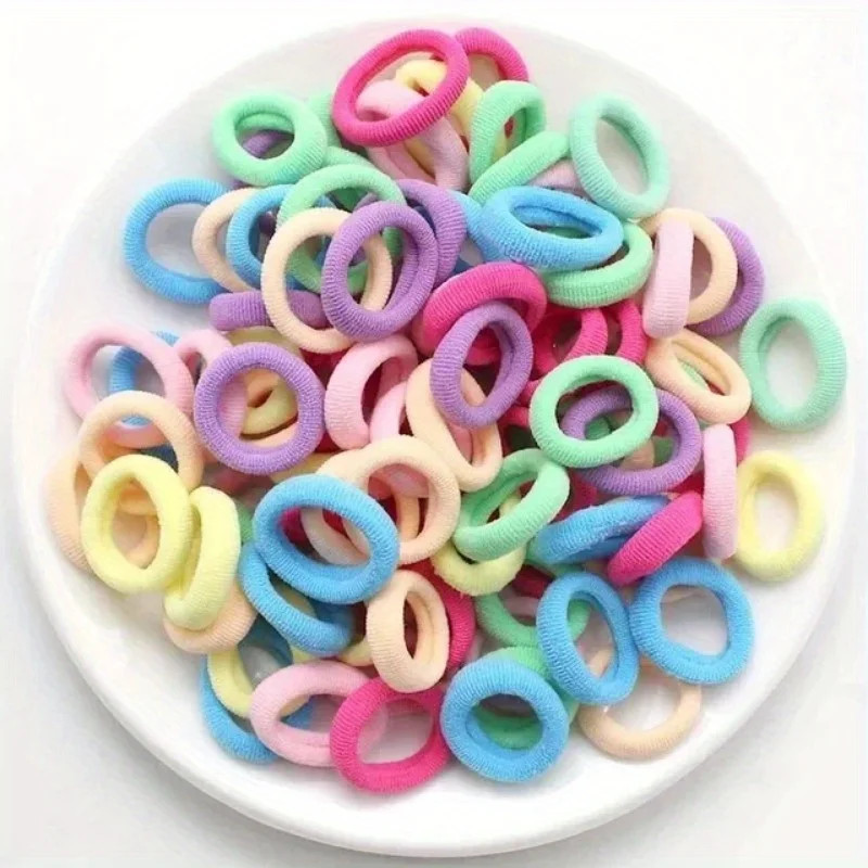 200pcs Vibrant Colorful Elastic Hair Bands for Girls & Women Small Rubber