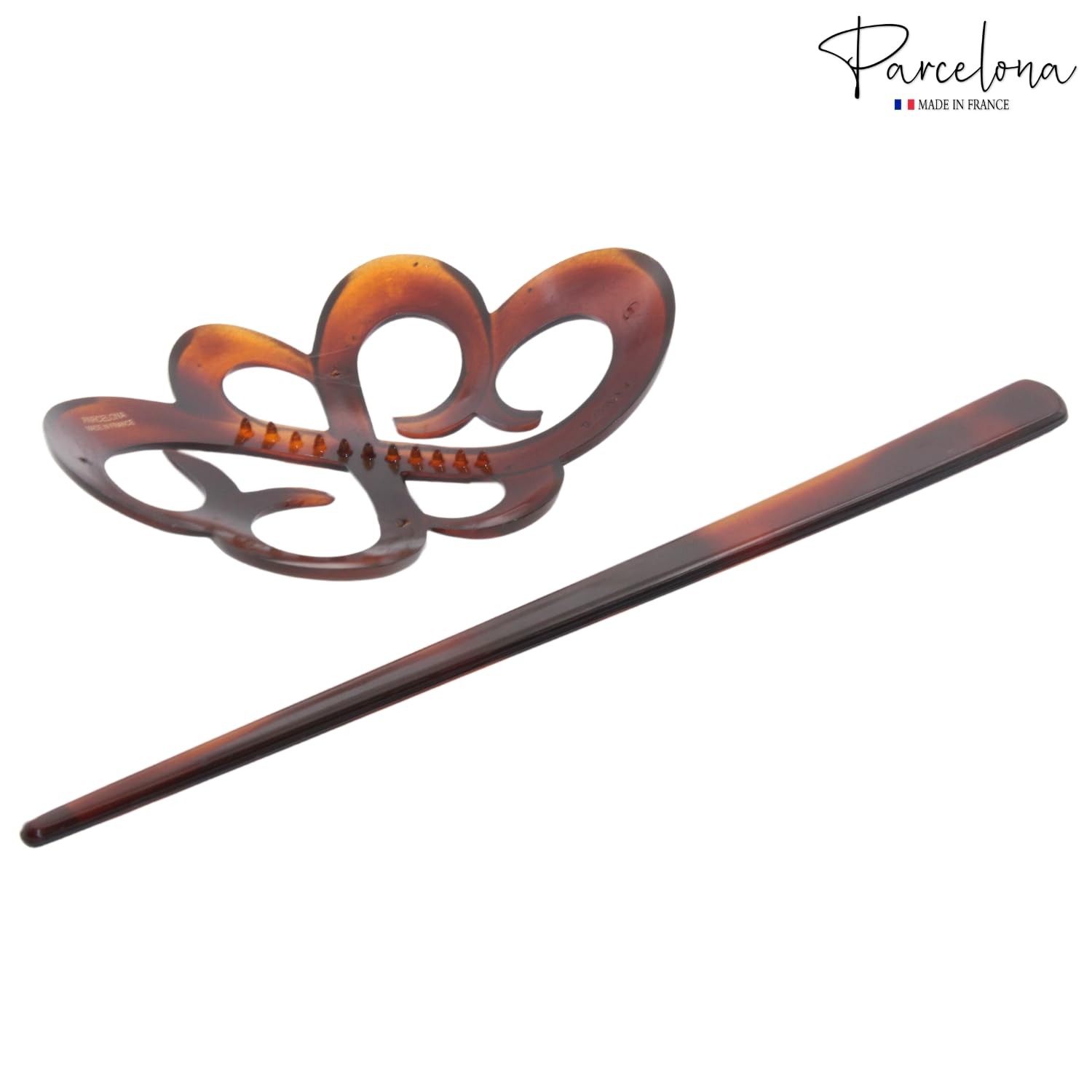 Parcelona Made in France Tortoise Shell Hair Slide Pin – Strong Hold Bun Holder