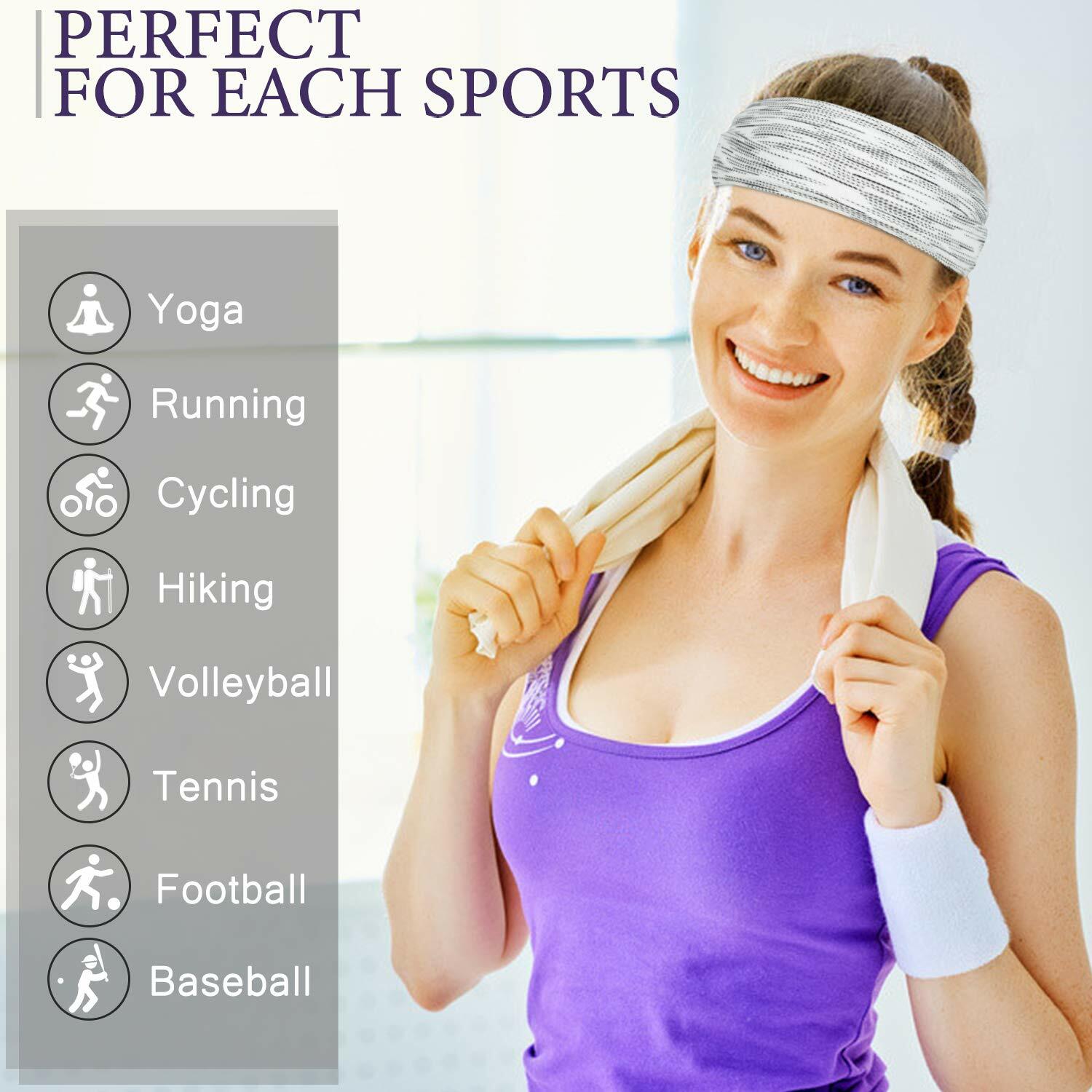 Sports Headbands for Women Men Yoga Sweatband Workout Elastic Exercise Hair Band