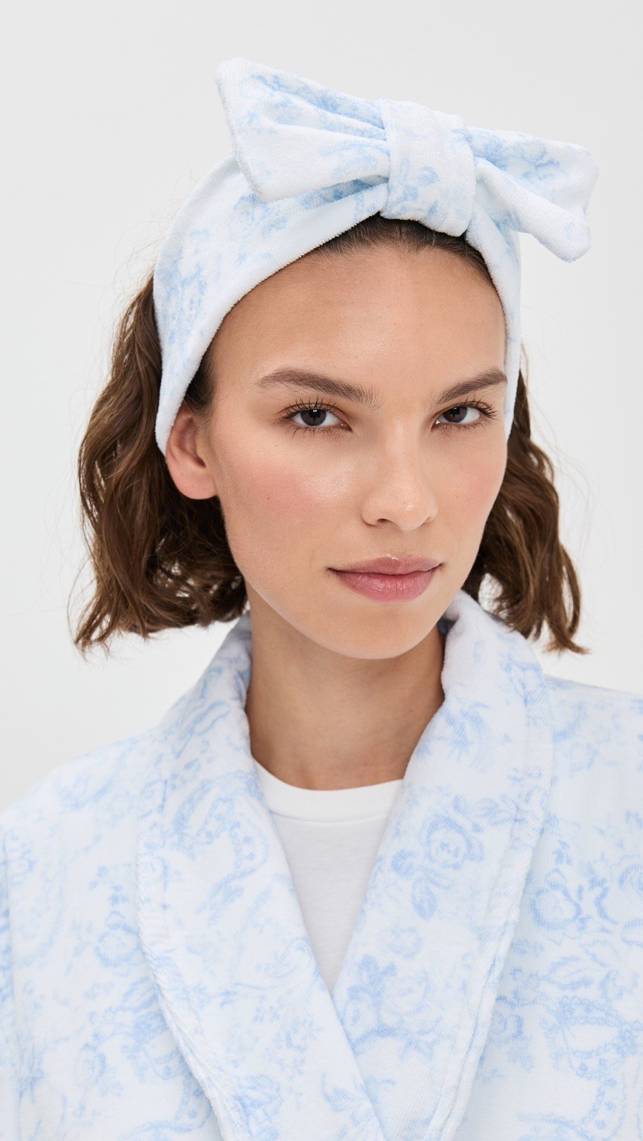 NWT $40 LoveShackFancy Handband w/ Bow, Whisper Blue, 100% Cotton