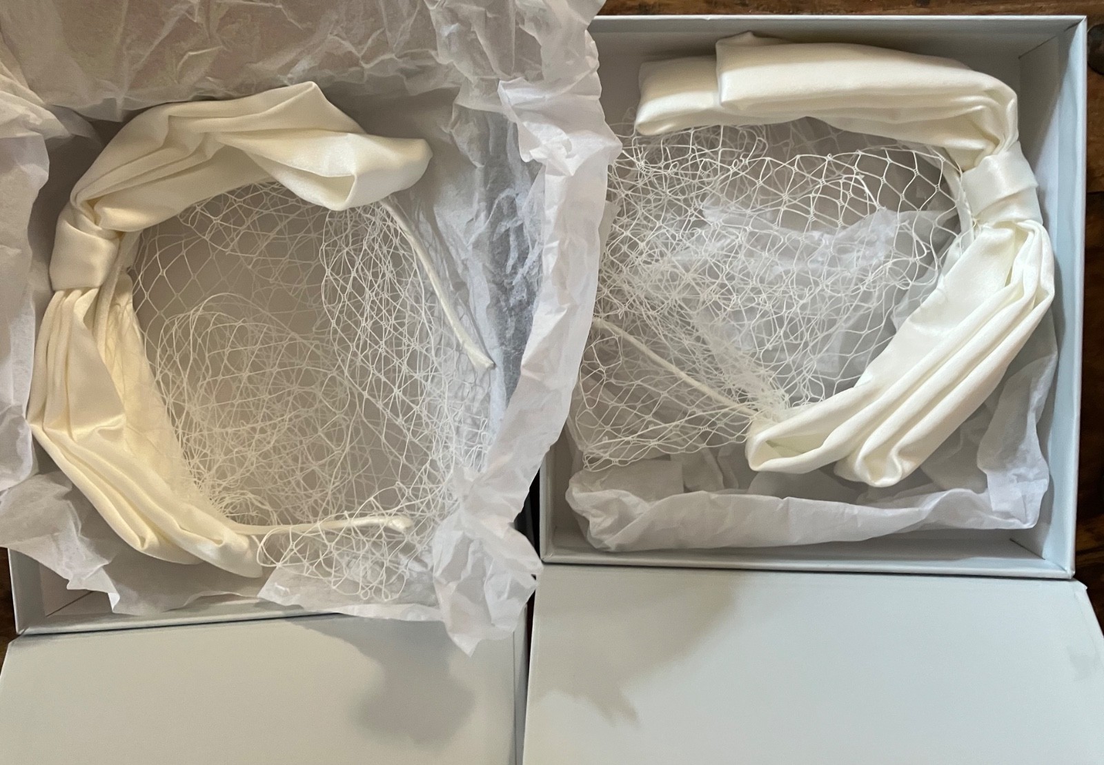 2x pack Kristin Ess The Veil Headband Vintage Inspired Bridal party shower White