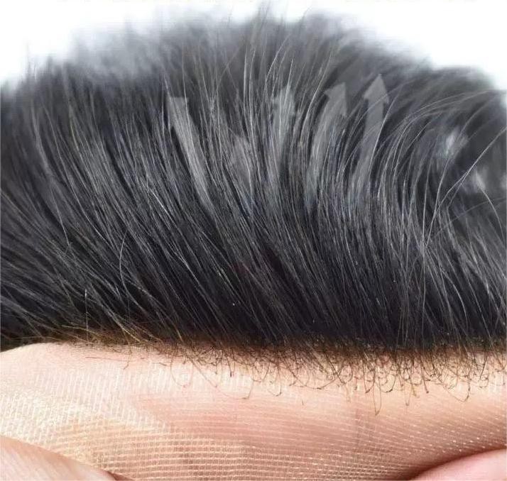 1.6″x7″ Lace Frontal Forehead PU Hairline Topper 100% Human hair, 1B color, 12in