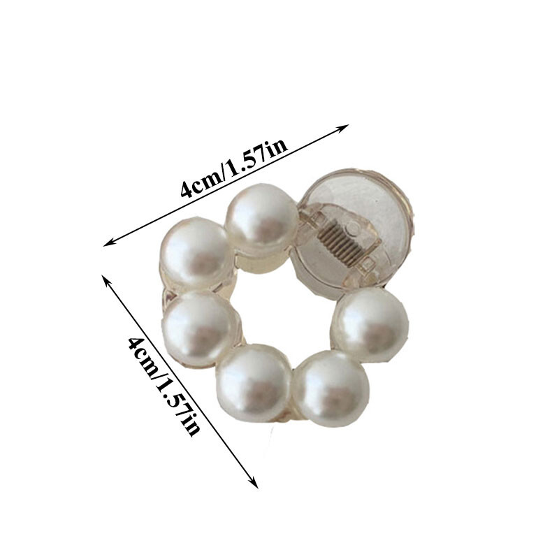Lovely Pearl Hair Claw Clip Small Size Rhinestone Hair Clips Women Accessory