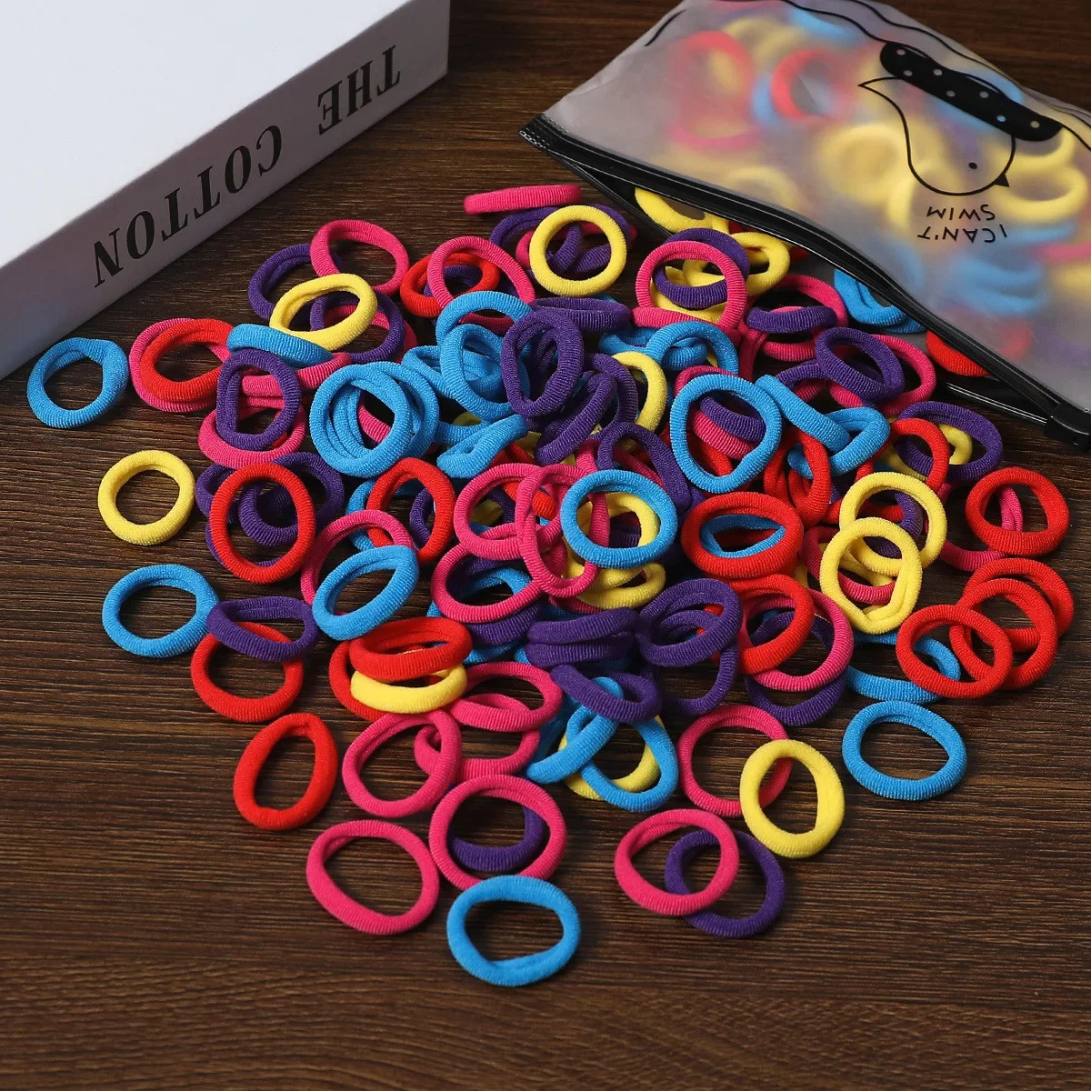 50/100Pcs Hair Bands for Children Colorful Nylon Scrunchie Hair Ties Rubber Band