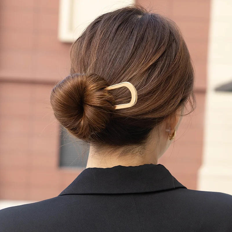 U-Shaped Hair Fork Fashion Alloy Hairpin Gold Silver Black Color Metal Hairpin G