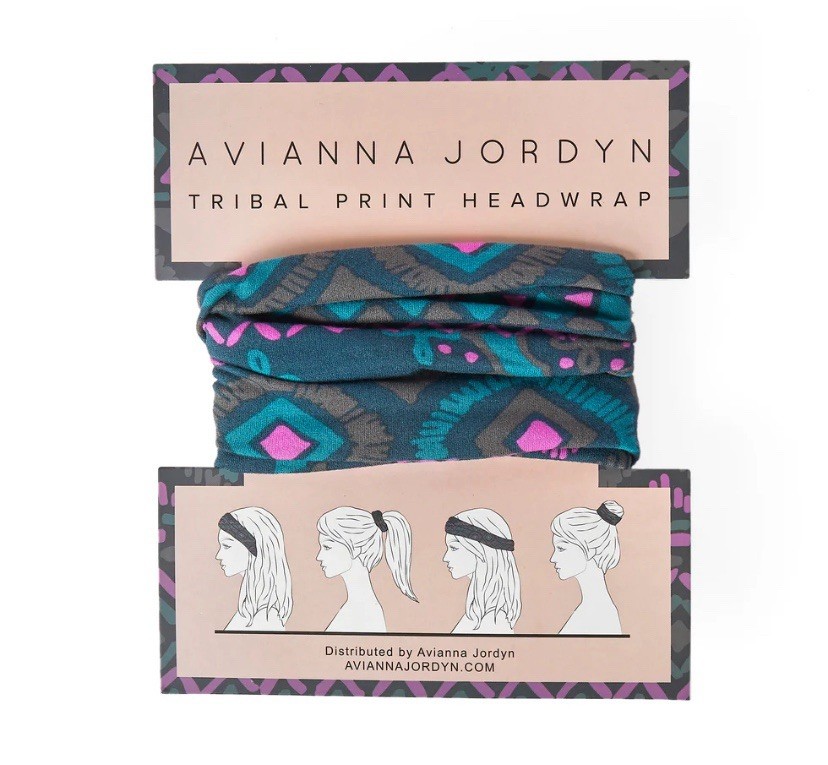 Avianna Jordyn Tribal Print Headwrap Boho Stretch Hair Wrap
