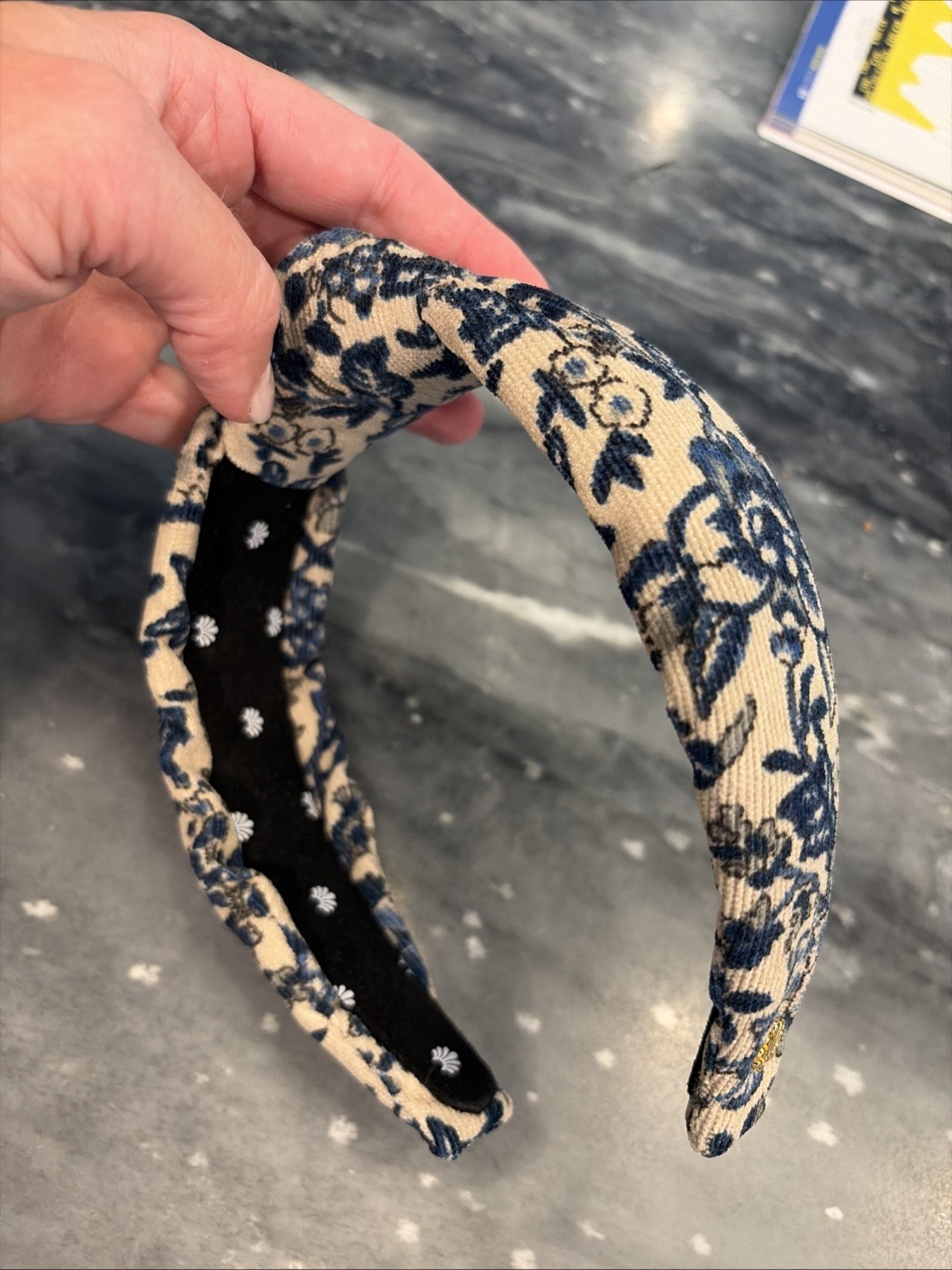 Lele Sadoughi Indigo Fields Corduroy Knotted Headband – Excellent condition