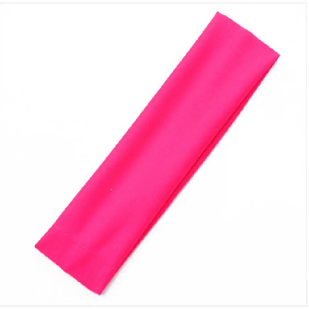 Stretchy Solid Headband Yoga Running Gym Sports Sweatband Men Women Black