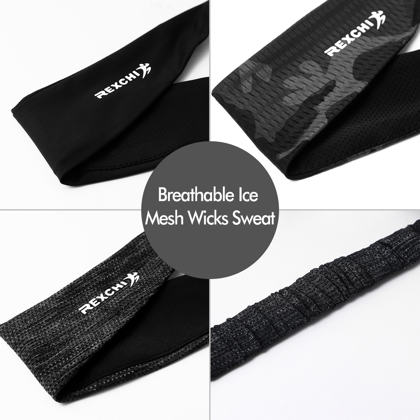 3pcs Men’s Women’s Elastic Absorbent Sweatbands Anti-Slip Wide Sports Headbands