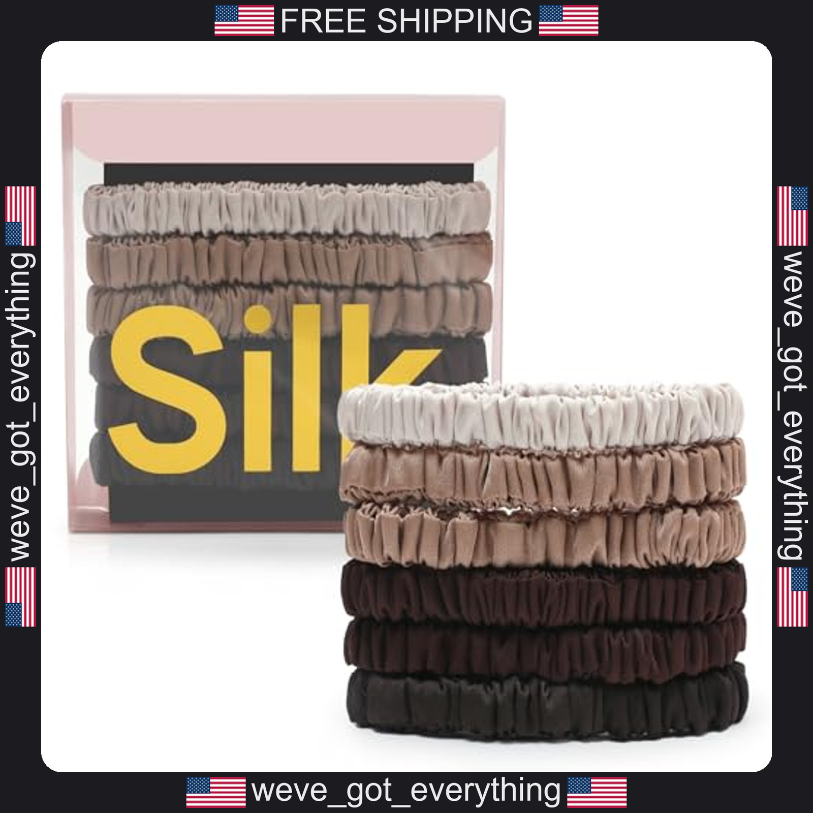 6 Pack Mulberry Silk Hair Ties for Women Girls – Gentle Hair Accessories
