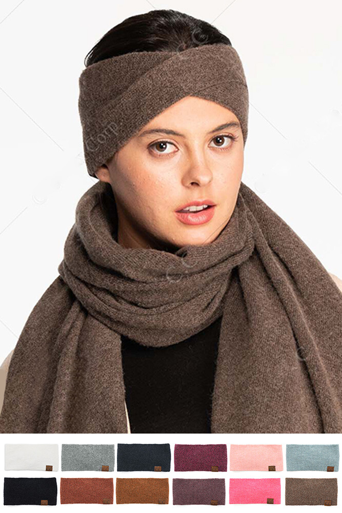 ScarvesMe C.C Women Soft Recycled Fine Yan Cuff Warm Knit Headband Headwrap