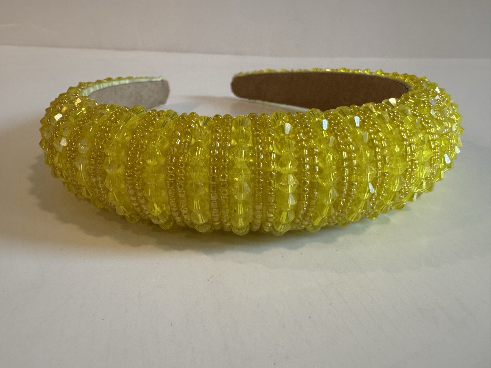 Yellow Beaded Statement headband NWOT Mob Wife