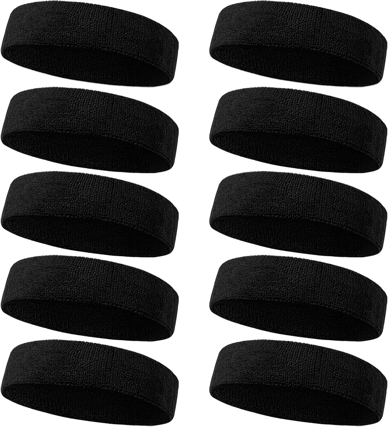 Sweatbands Sport Headbands for Men & Women, 12 Pcs Sweat Head Bands Moisture Wic