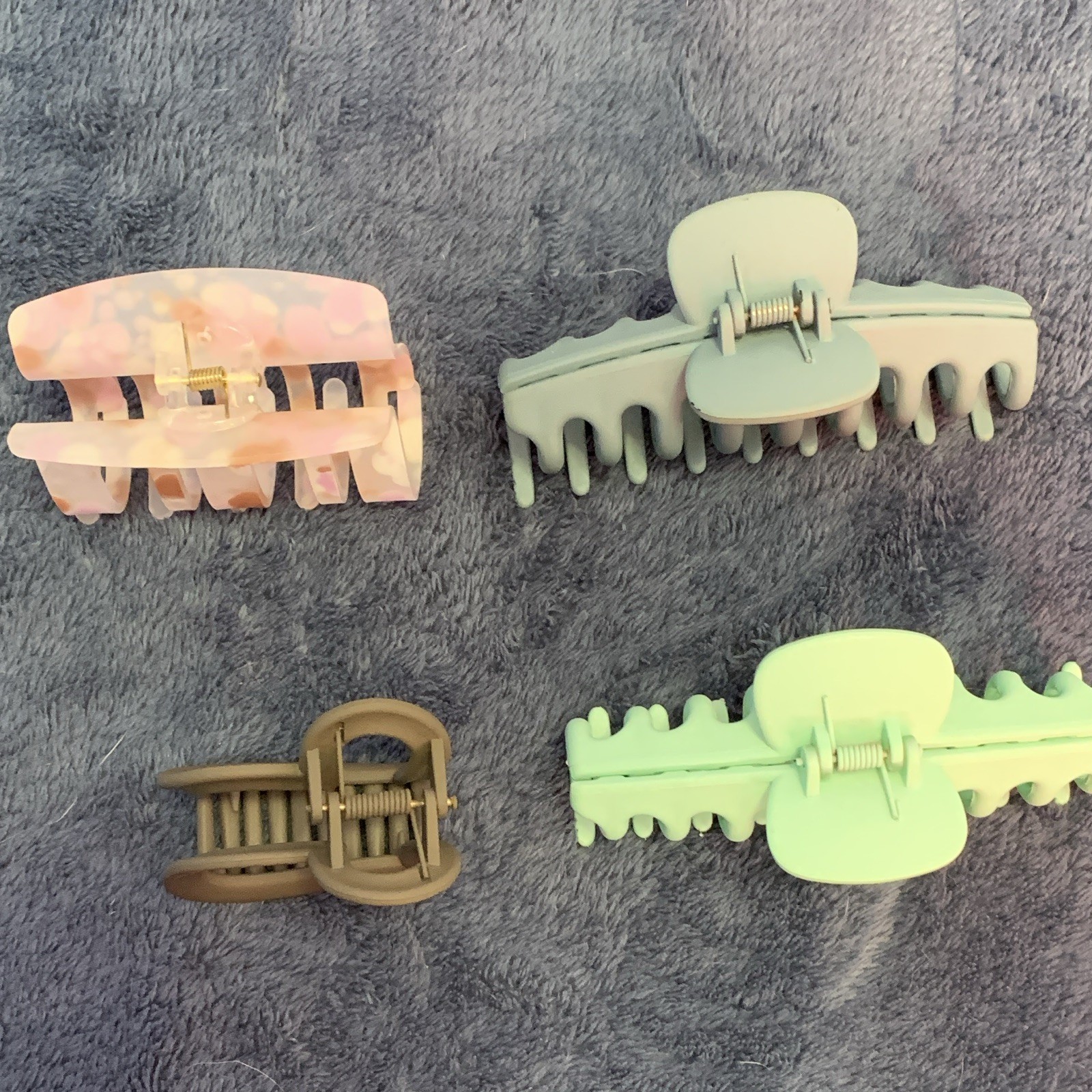 Hair Claw Clip Set, Multicolor Solid, Includes Heart Clip, 1PCS