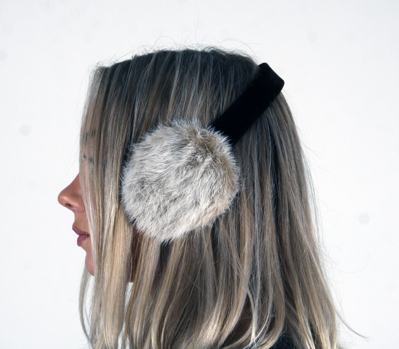 New Blush Mink Fur Ear Muffs Efurs4less