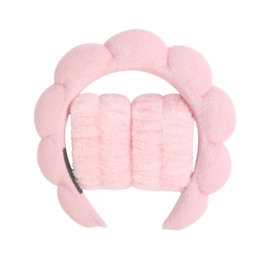 1pc Microfiber Spa Headband Wristband Face Wash Makeup Shower Set – NEW