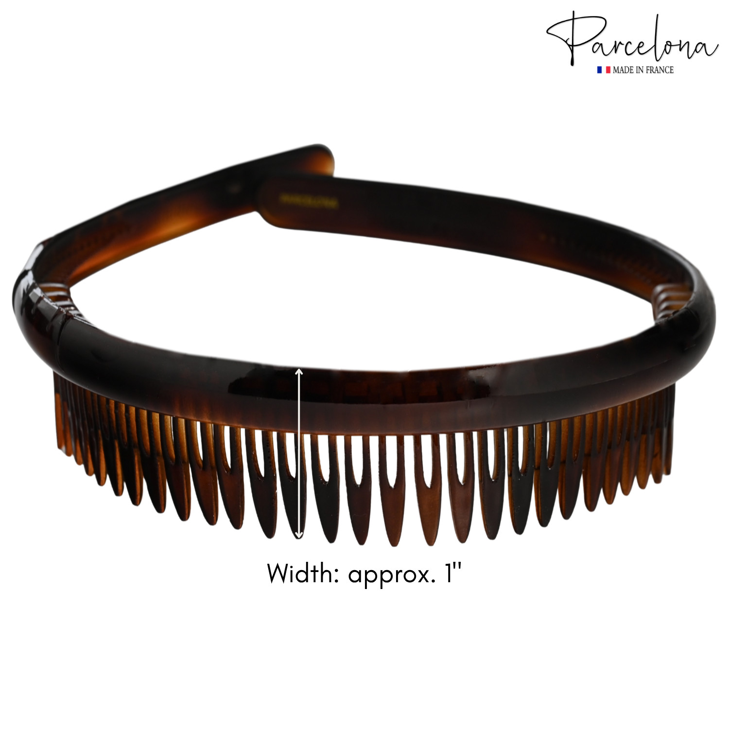 Parcelona Lyon French Tortoise Shell Cellulose Acetate Headband for Women and