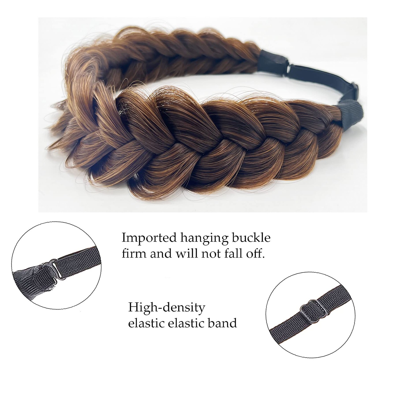 TOECWEGR Synthetic Hair Braided Headband 1 Count (Pack of 1), A0212FBA