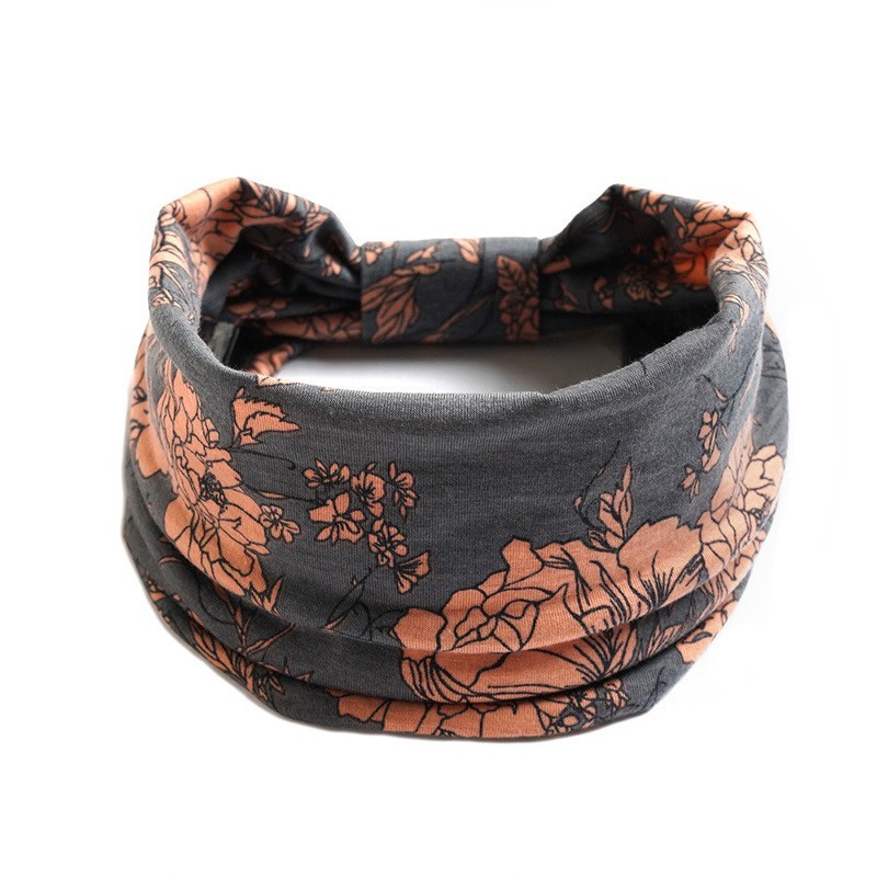 Boho Paisley Wide Headband Women Elastic Yoga Sports Hair Band Retro Print Color