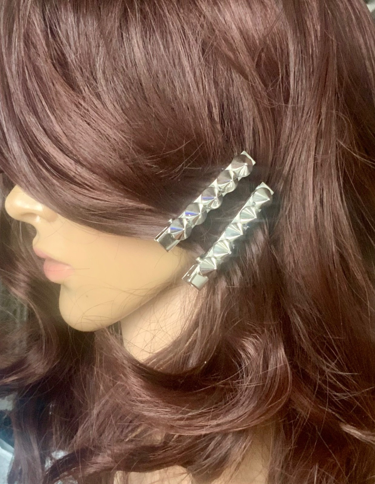 Spike Clip Barrettes Charms Tie Back Set of 2 Goth Punk