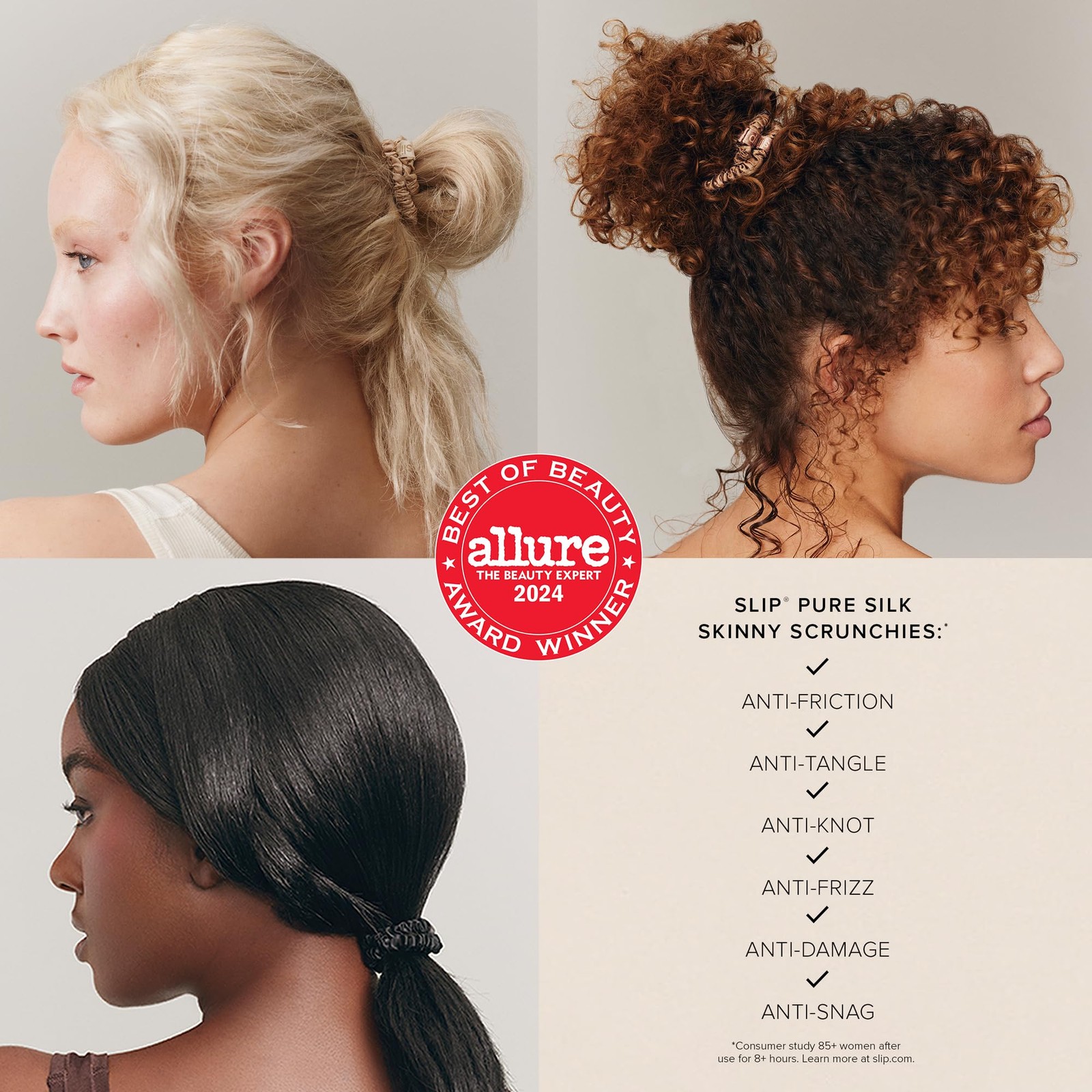 Silk Scrunchies Set of 6 – 100% 22 Momme Mulberry Hair-Friendly – Gentle on Hair