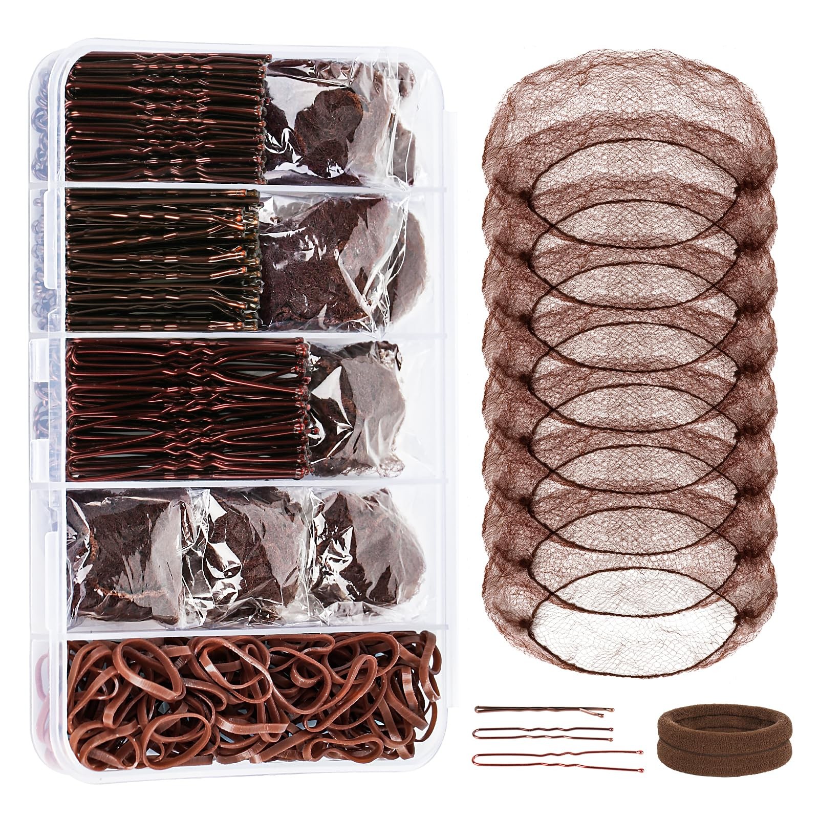 YGQQOY Dance Hair Accessories Kit, Stuff with 100 U-shaped Pins, Brown