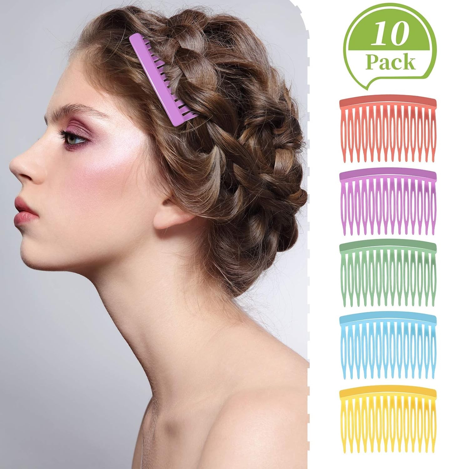 10 Pcs Hair Combs for Women Accessories Decorative French Hair Side Combs