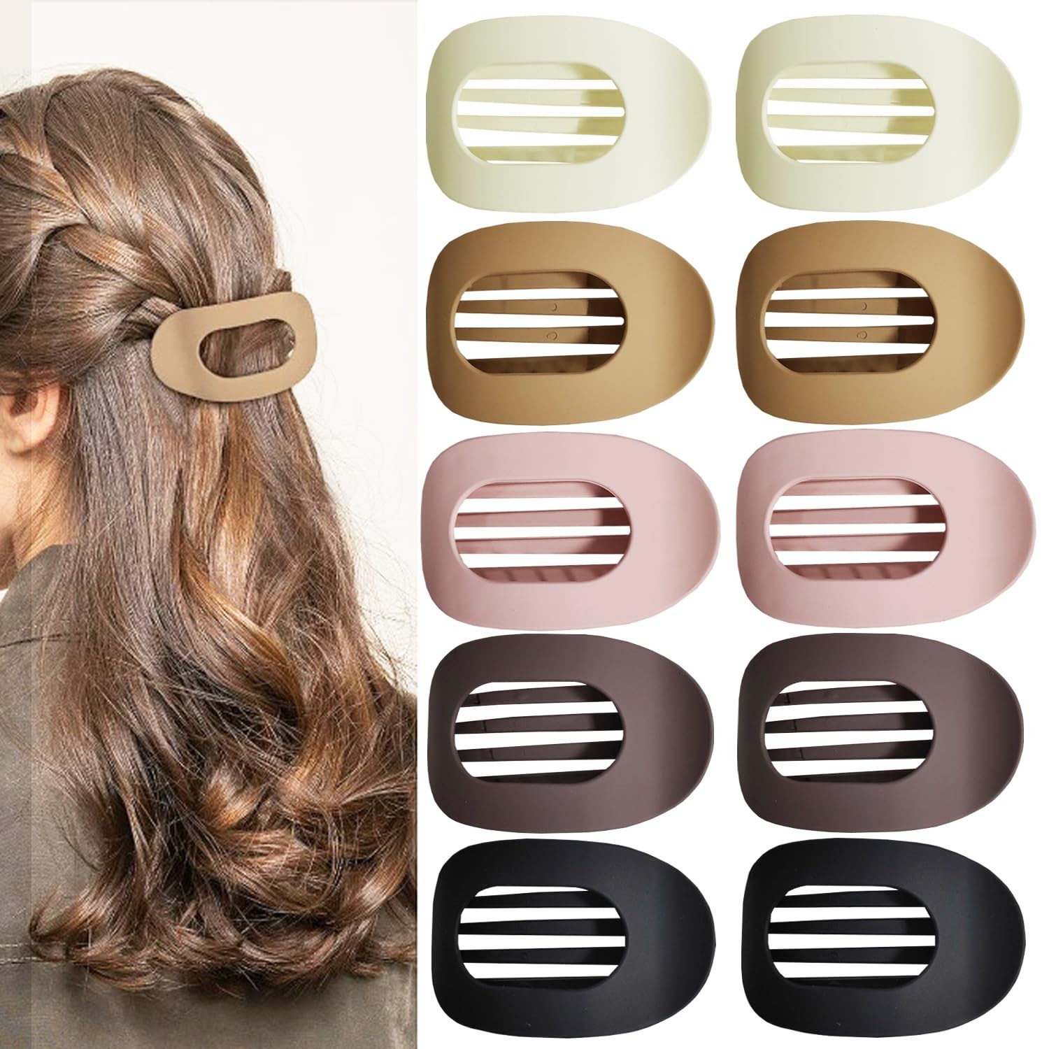 10 Pack French Flat Hair Clips for Women – 10 Count (Pack of 1), AA Style