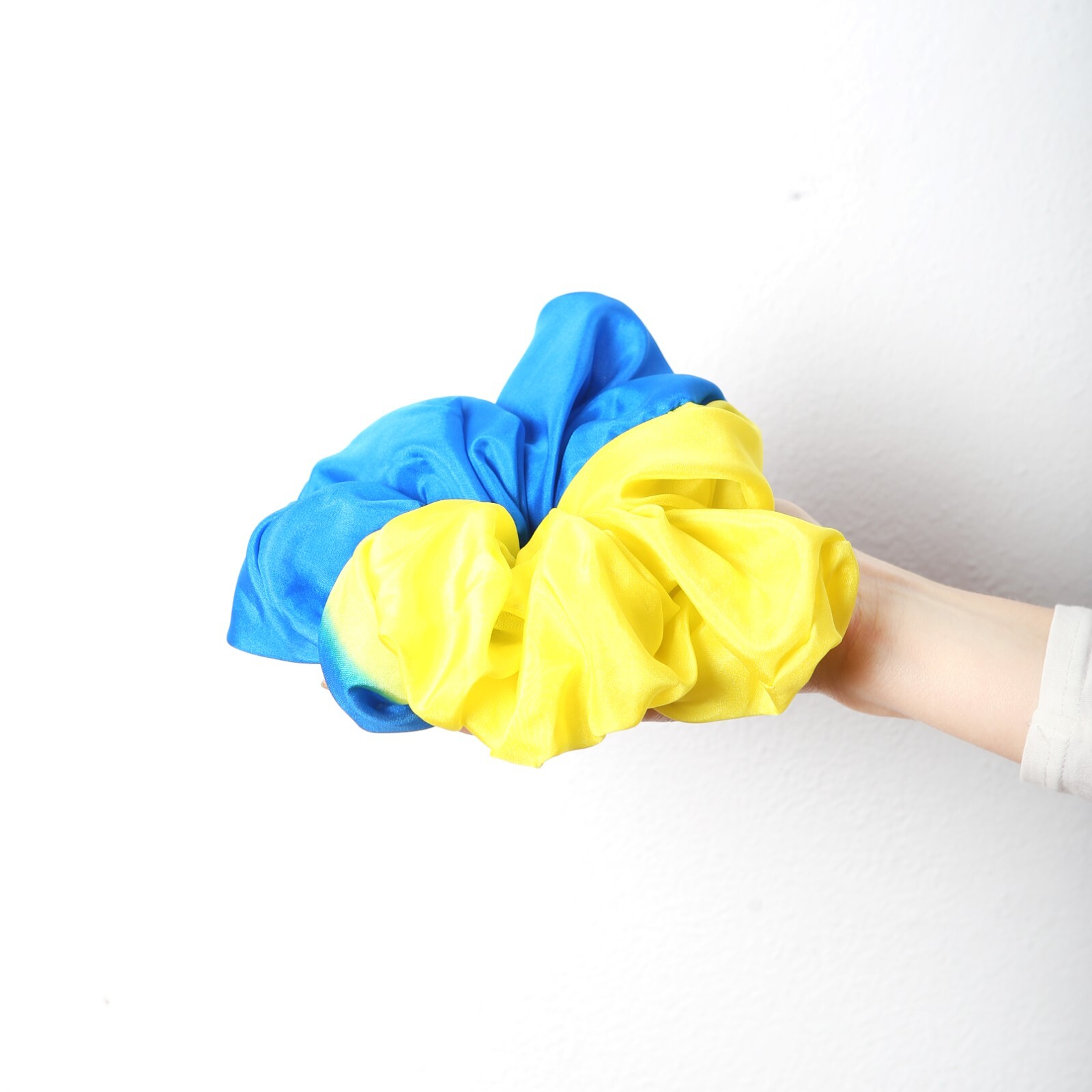 Ukraine Scrunchie Pure Silk Ukraine Flag Blue Yellow Scrunchie Ukraine Gift