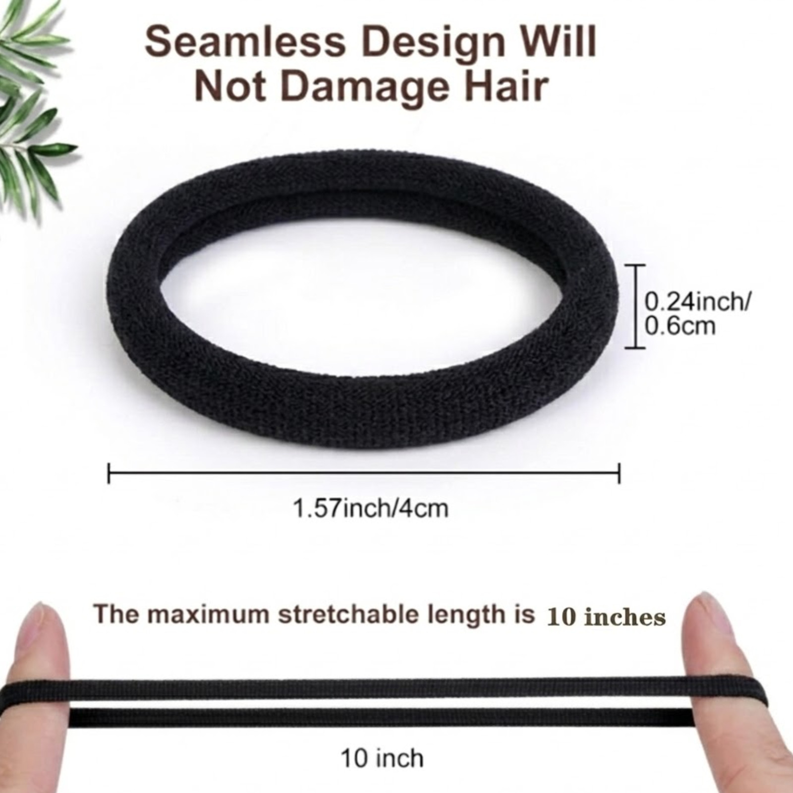 Women Elastic Hair Ties Seamless Hair Bands Ponytail Holders No Crease Damage US