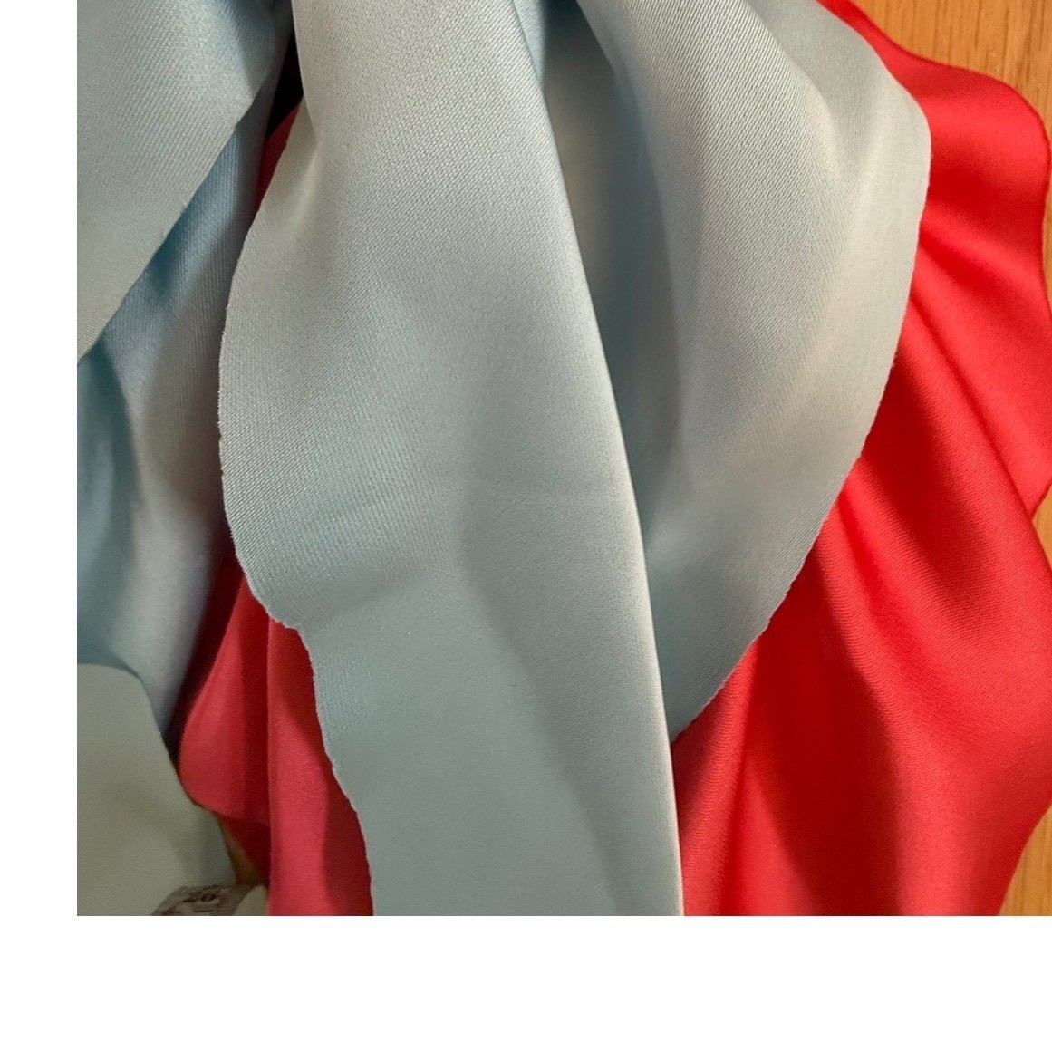 Piper + K Scarf Scrunchie Set Red Light Blue Silk Satin Hair Ribbon Bow 2 Pack