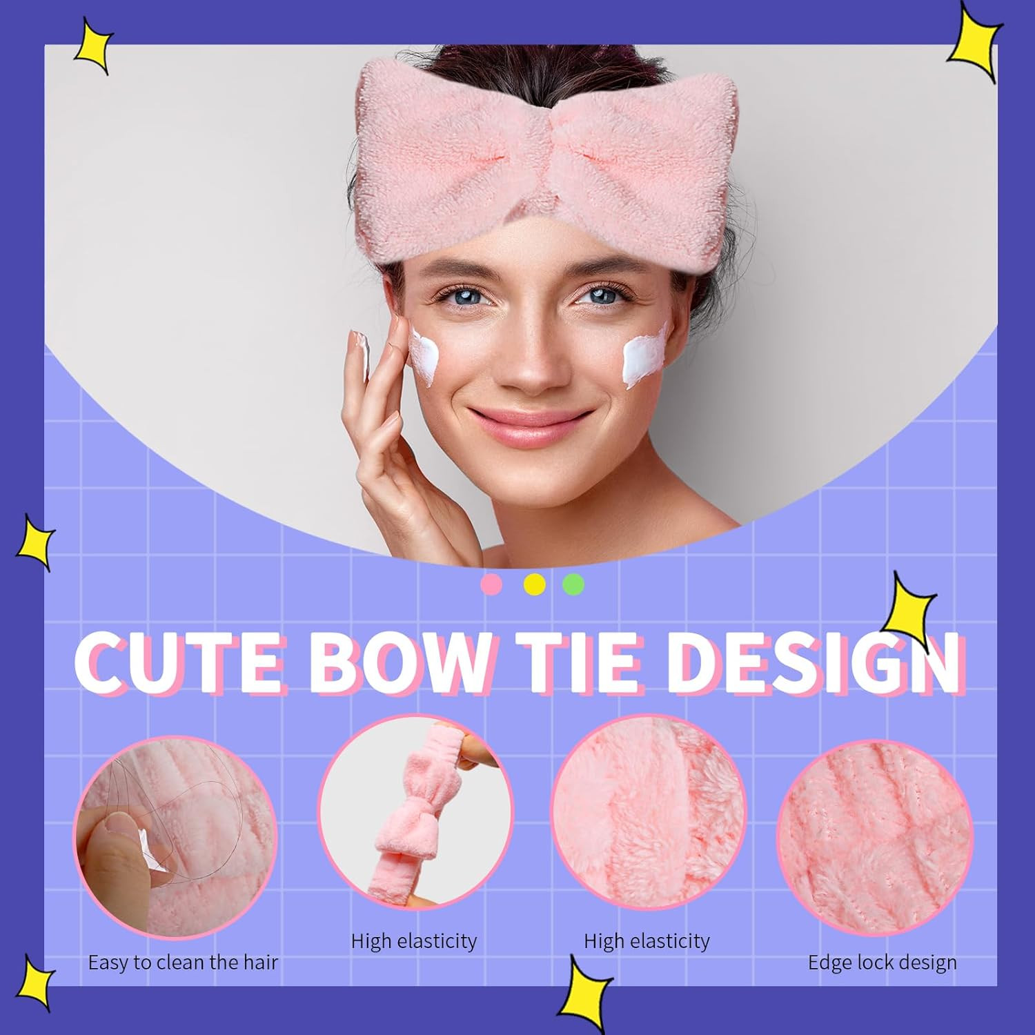 Spa Headbands, Makeup Headband,Bow Headband for Washing Face Skincare Headbands