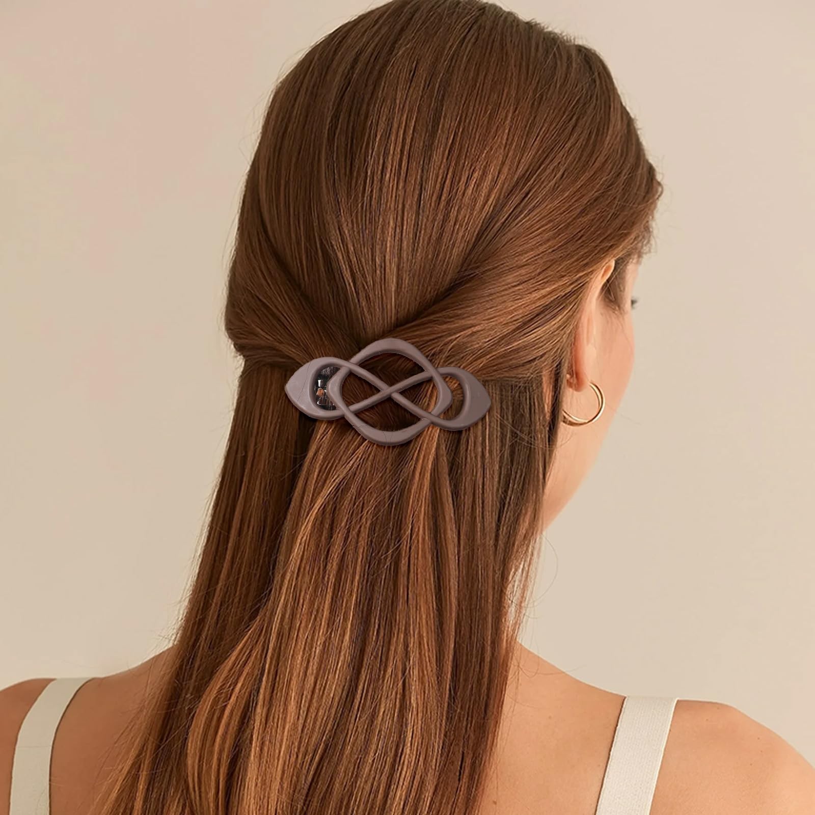 Ymapinc 2Pcs French Hair Barrettes 1 Count (Pack of 2), Light Brown +