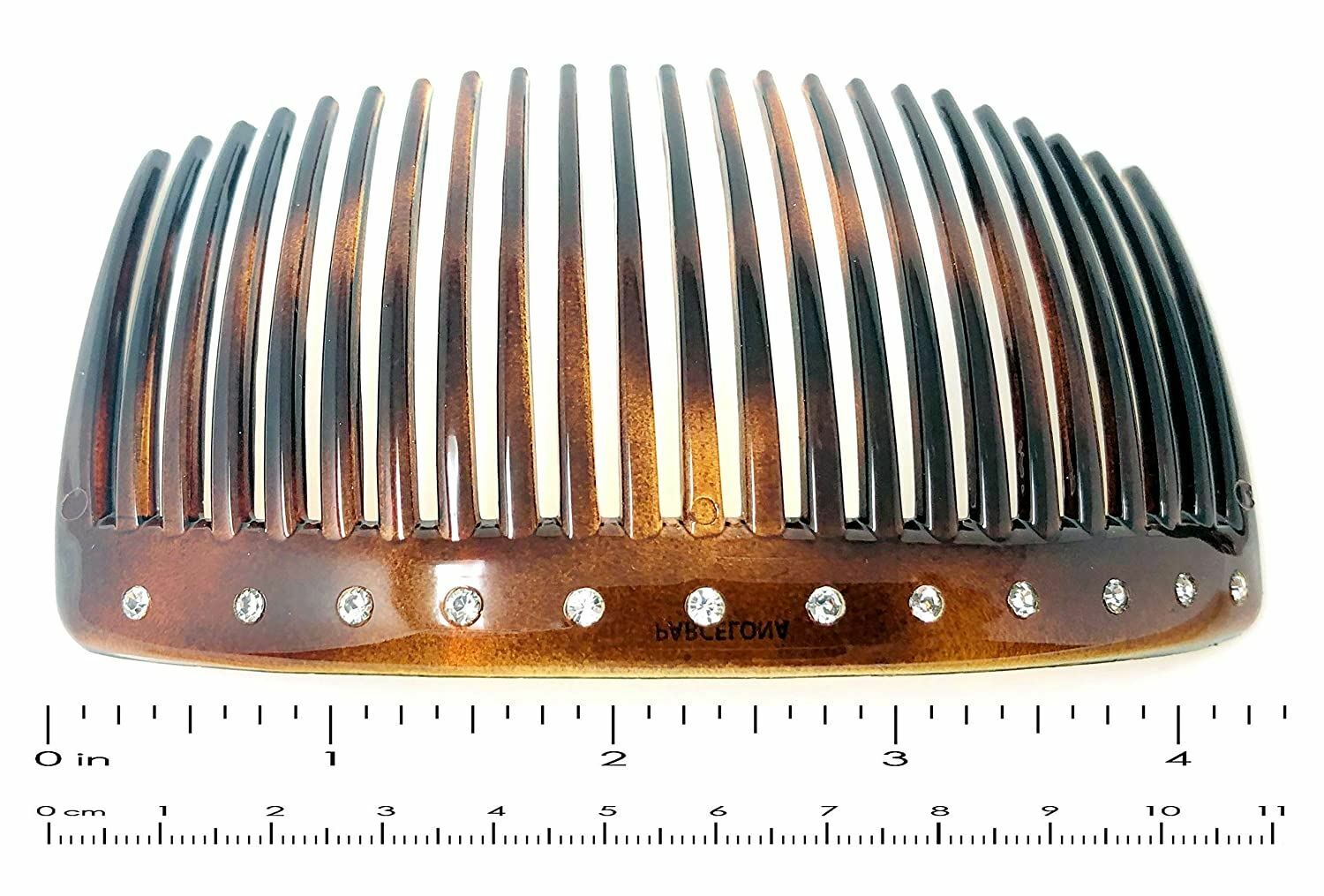 Parcelona French Glossy Crystals Brown Large 4 1/4″ Set of 2 Good Grip 23 Teeth