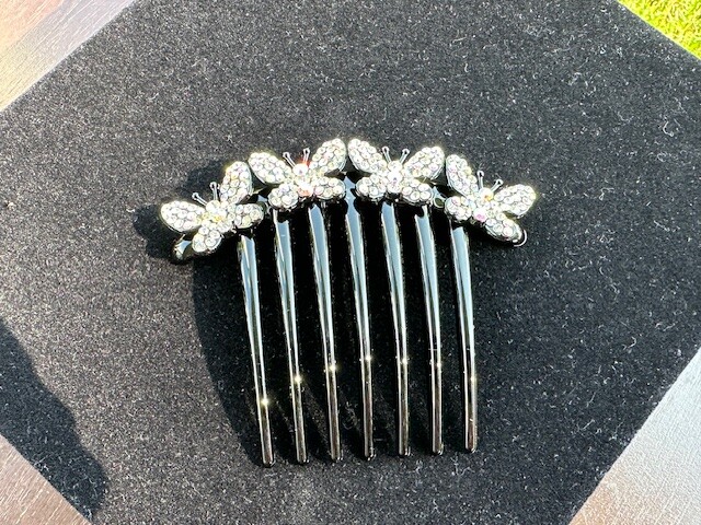 1 New Flowers Hair Comb w Shinny Crystals Hair Jewelry Accessories US Seller