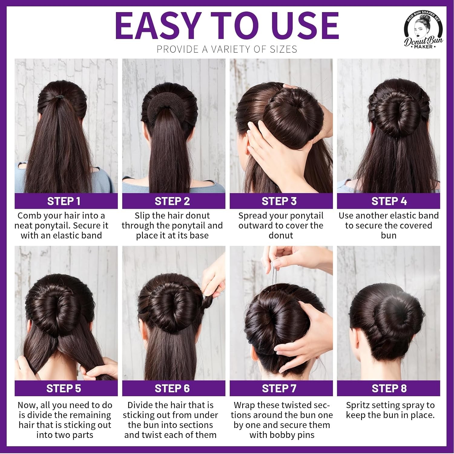 Hair Bun Maker, Hair Buns for Kids Girls, Hair Donuts, Ballet Bun Maker,4 Size,