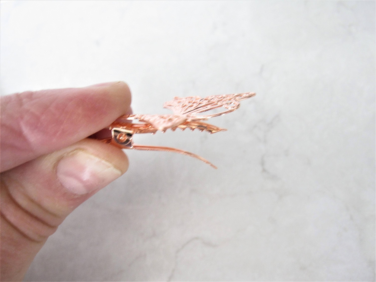 Antique style gold , silver or rose gold butterfly alligator hair clip (set of