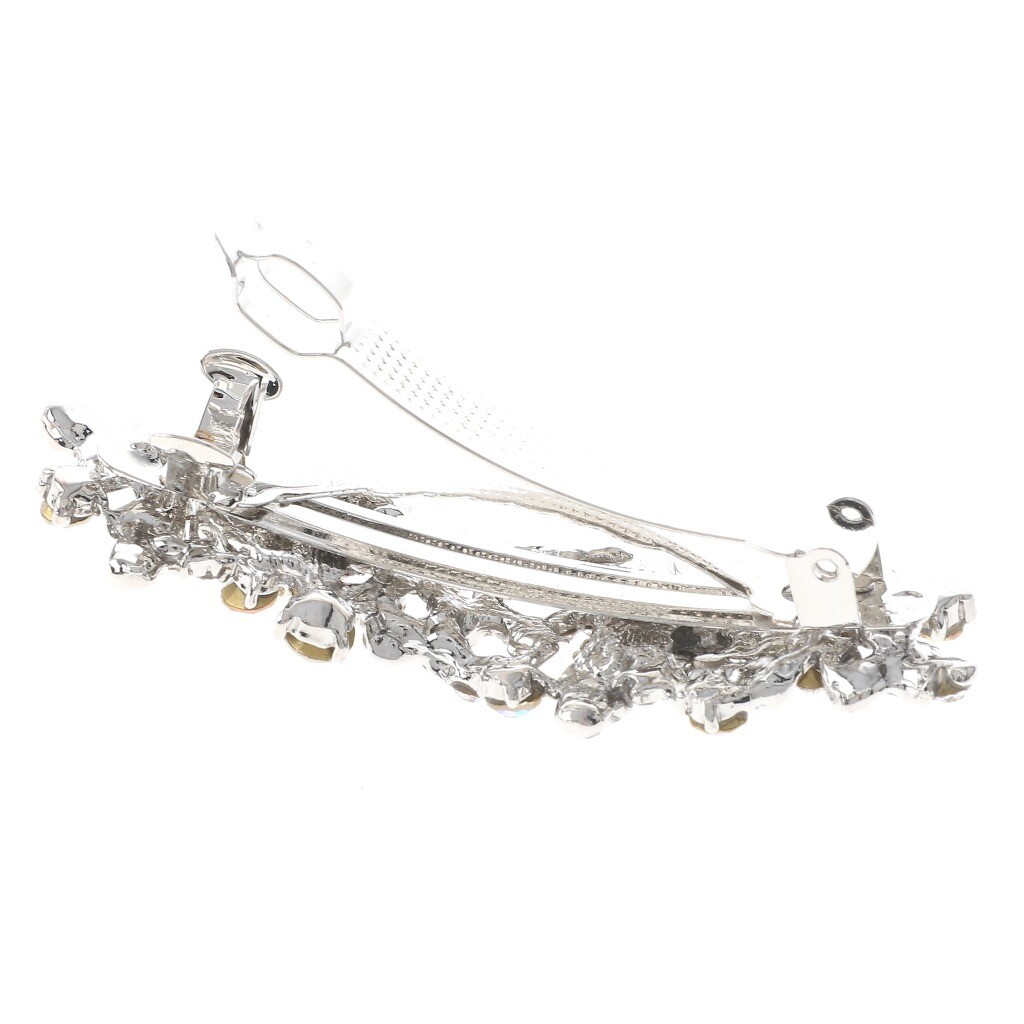 Silver Tone Metal Hair Clip with AB Crystal Rhinestone HA2234-SAB