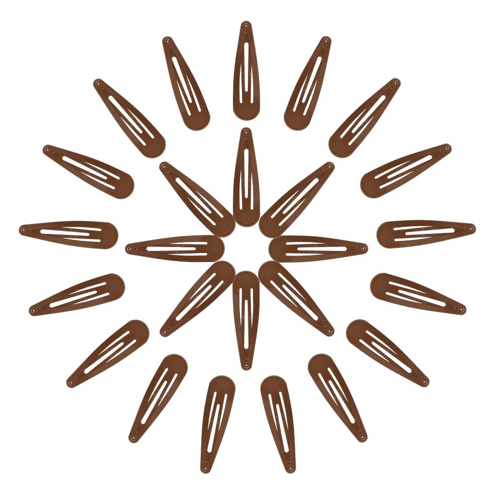 25 Pieces 2.8 Inch Large Snap Hair Clips No Slip 1 Count (Pack of 25), Brown
