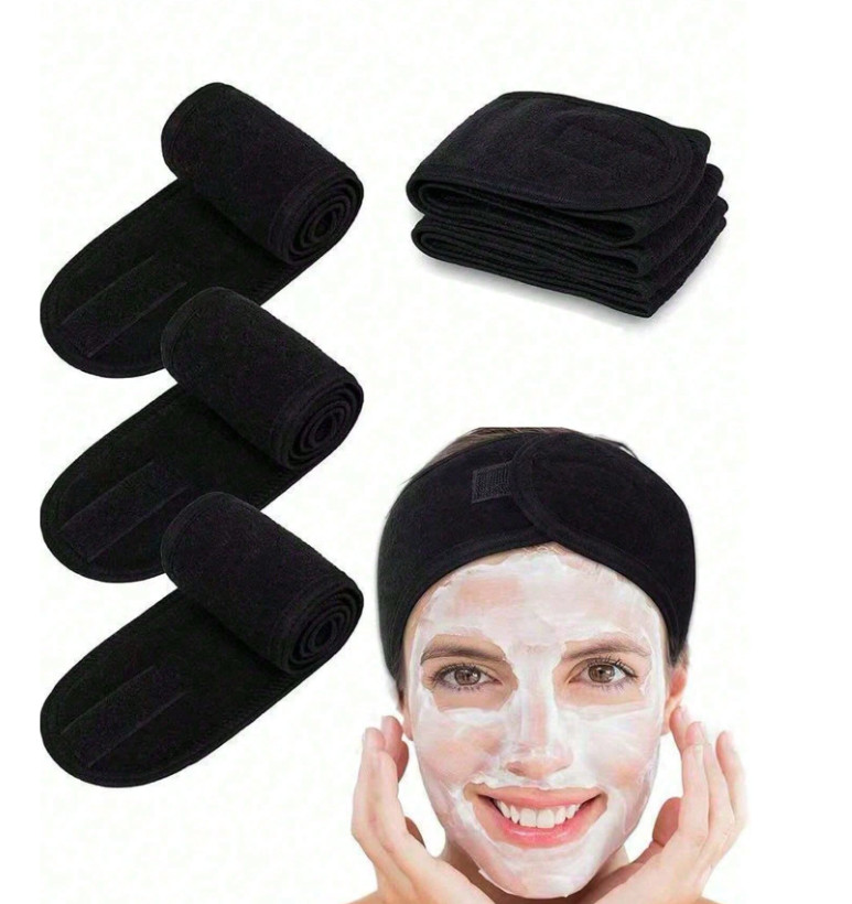 1pc Adjustable Non-Slip Spa Headband – Soft Wide Band for Makeup & Skincare – V2