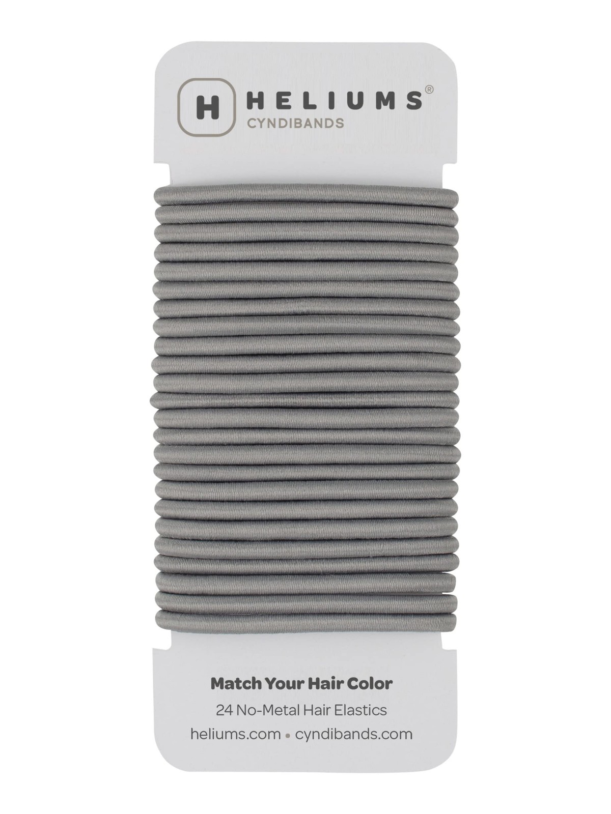 Elastic Hair Ties Gray 24 Count 4mm X 1.75 Inch Diameter Ponytail Holders