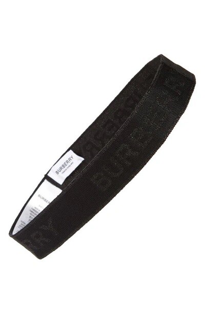 Burberry Logo Jacquard Fitness Gym Workout Headband Black Men Women Unisex NEW