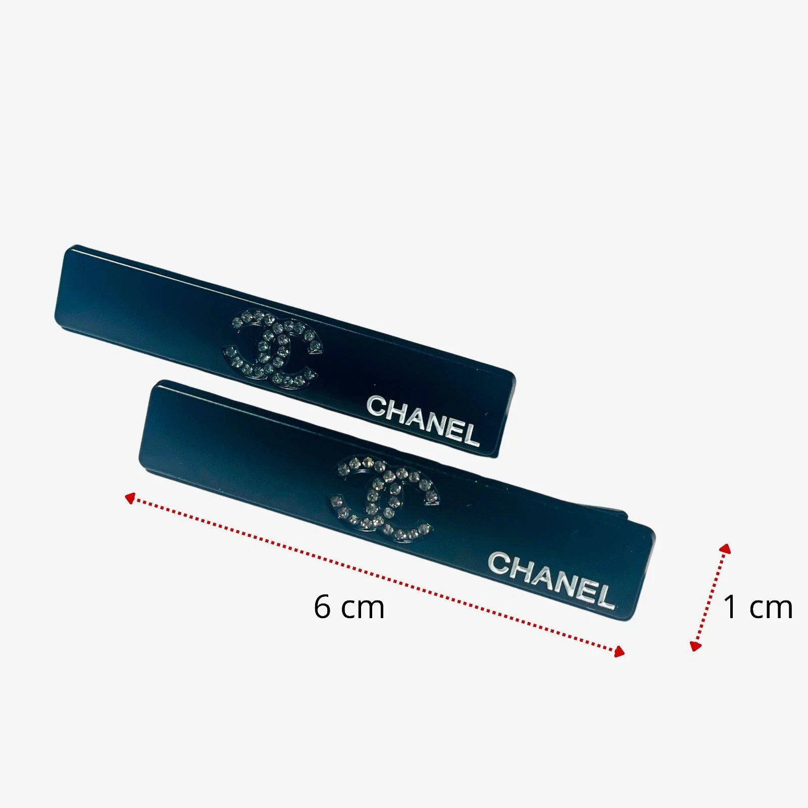 2026 Chanel Beauty Hair Clip Set (2 Pcs) | New with Box – Black & Silver W/BOX