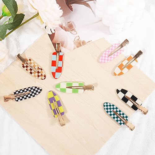 18PCS No Bend Hair Clips, Checkerboard No Crease Curl Pins, Acrylic Type-18PCS