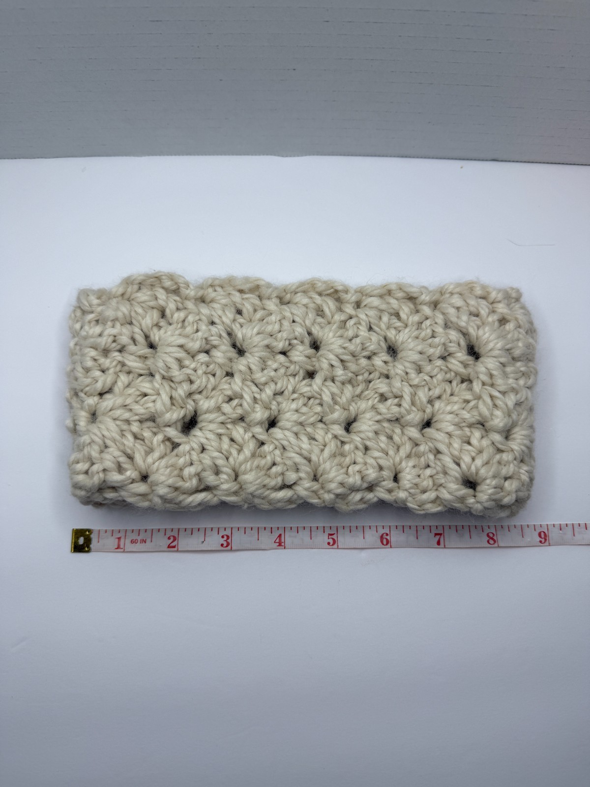 Crochet Chunky Cozy Soft Headband Ear Warmer White / Ivory Eco-Friendly Yarn NEW