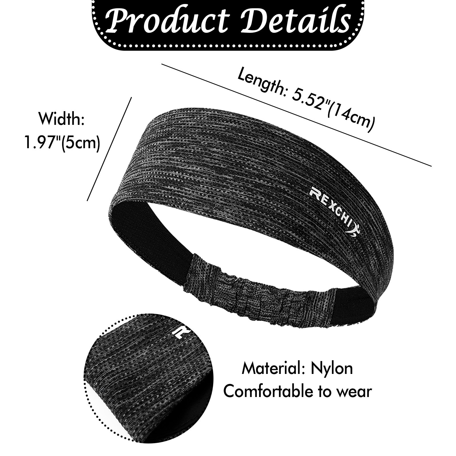 3pcs Men’s Women’s Elastic Absorbent Sweatbands Anti-Slip Wide Sports Headbands