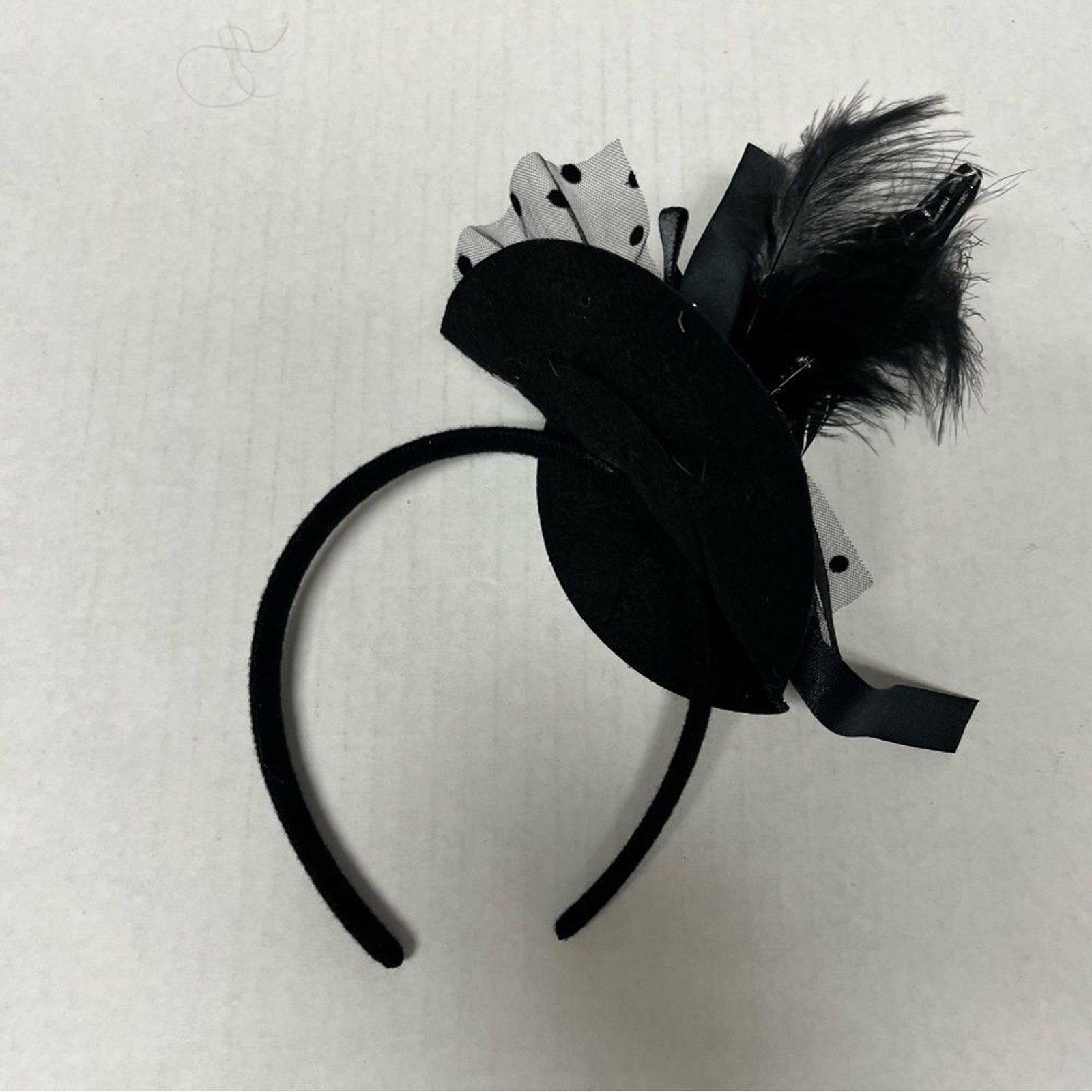 witch hat Halloween headpiece feather lace fascinator gothic witchcore cosplay