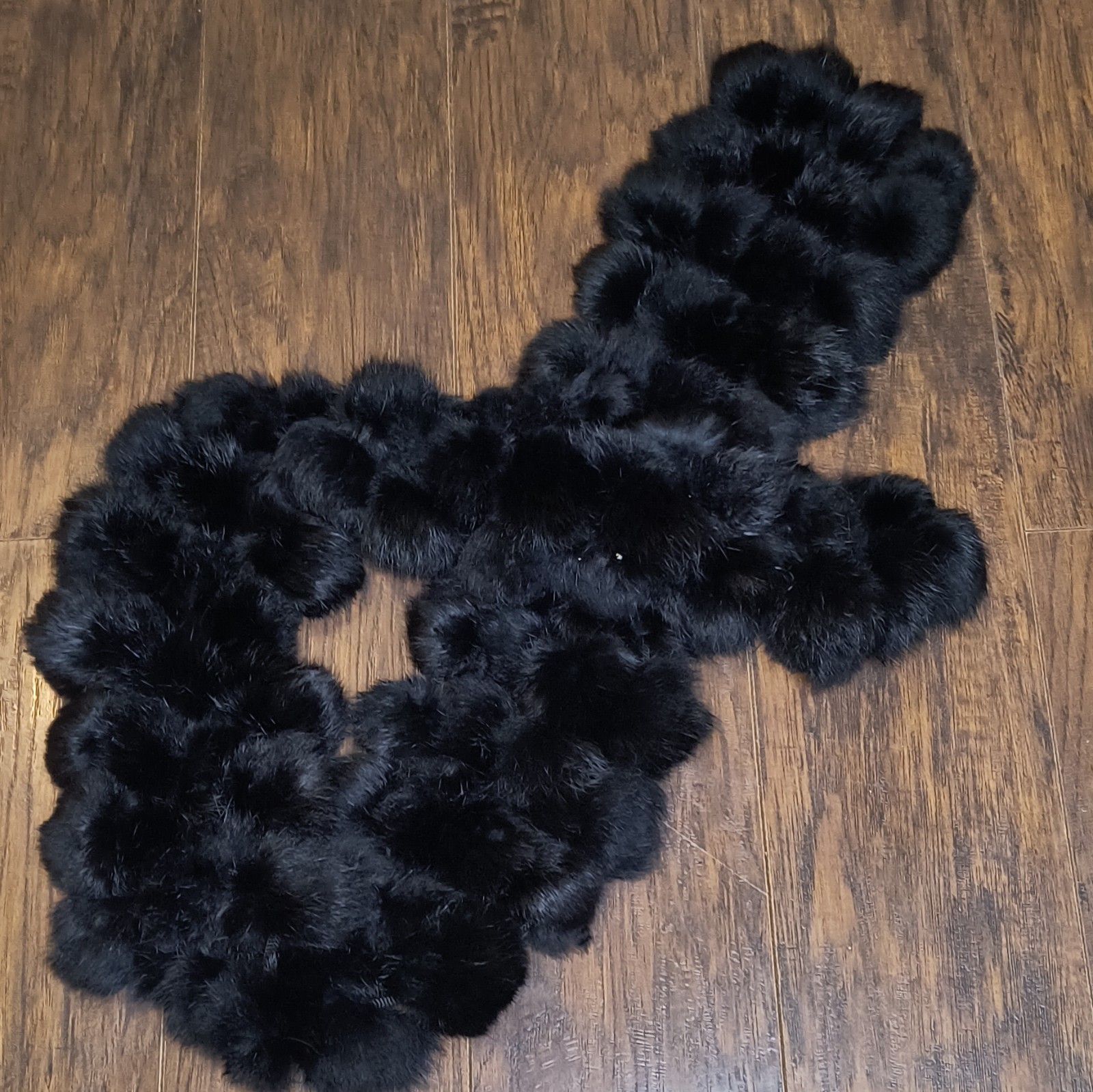 Black Rabbit Fur Scarf, Accessory RN 13962