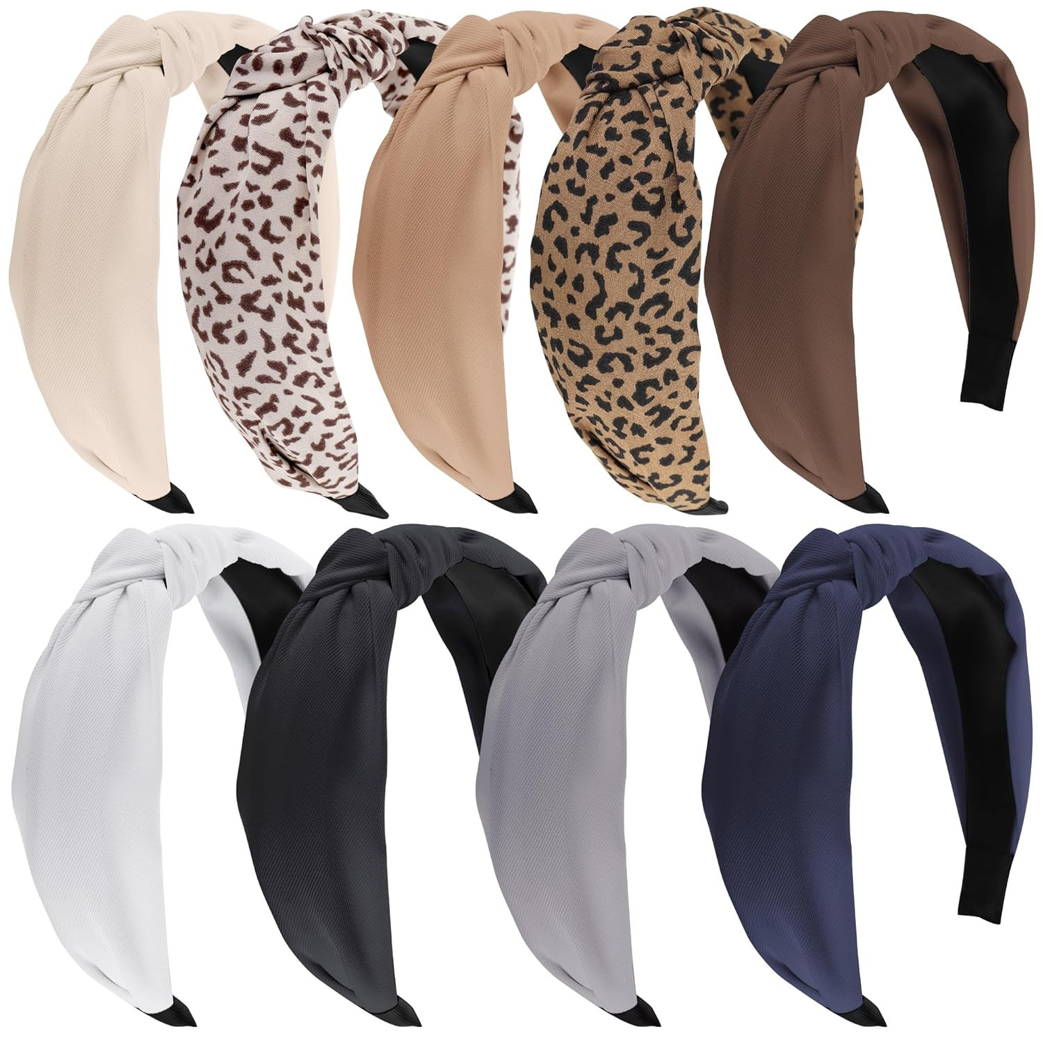 Headbands for Women, 9Pcs Fashion Knotted Headband Leopard Knot Hairband | Cute