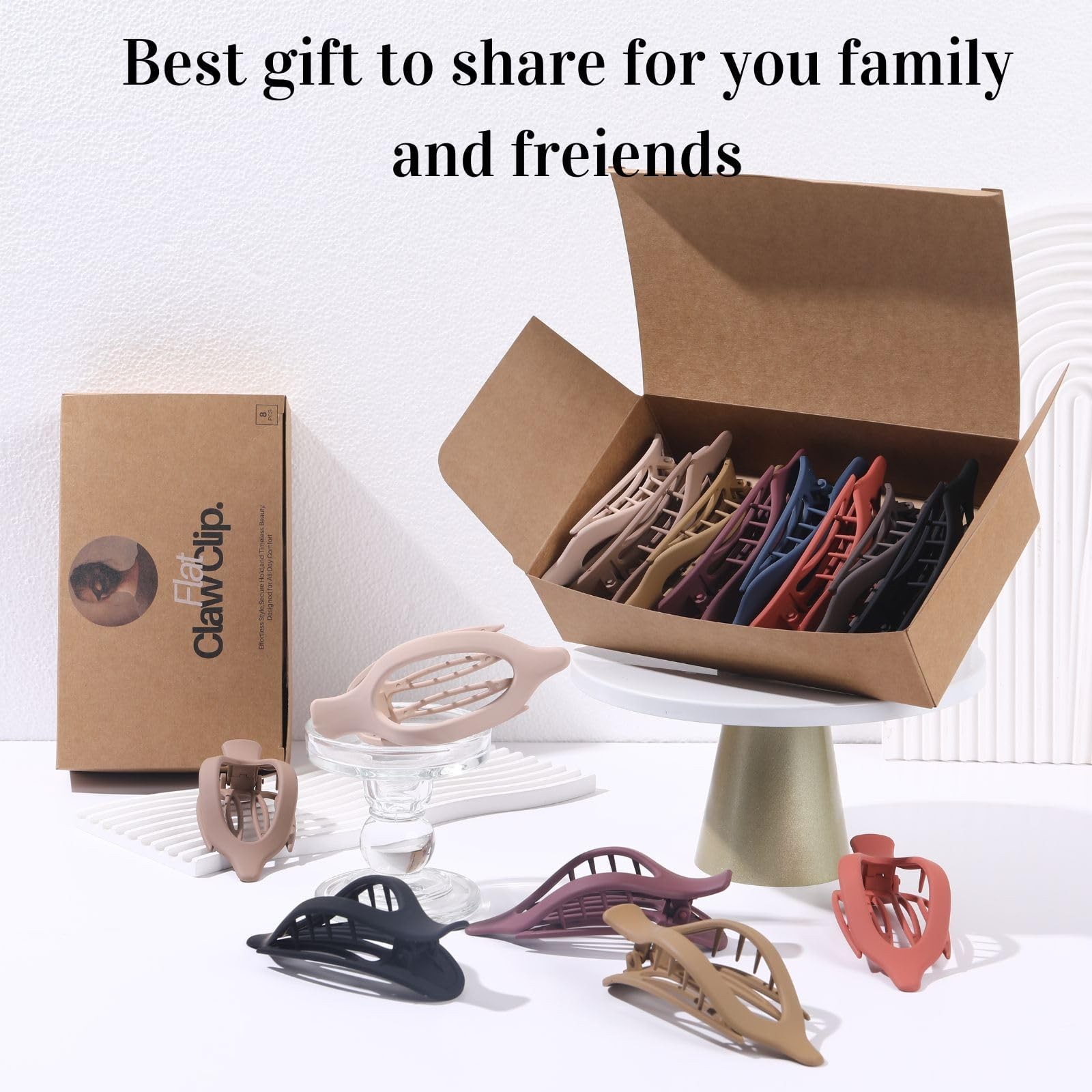 8 Pack Flat Hair Clips for Women,Matte 1 Count (Pack of 8), Assorted Colors